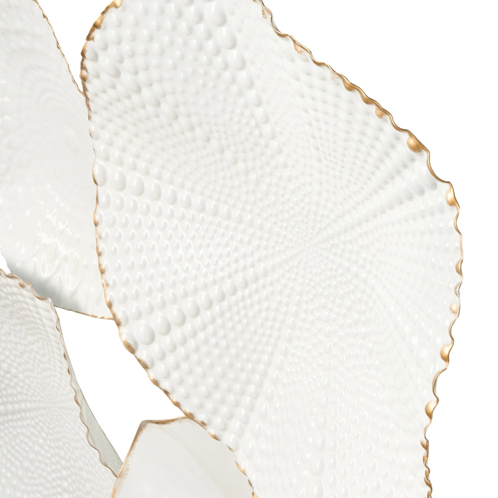 Decorazione da parete fatta a mano Bianco Oro Ferro Pezzo di Decorazione Moderna