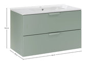 Set mobili bagno 80 cm con lavabo per mobile Lava Aster Green 80 cm
