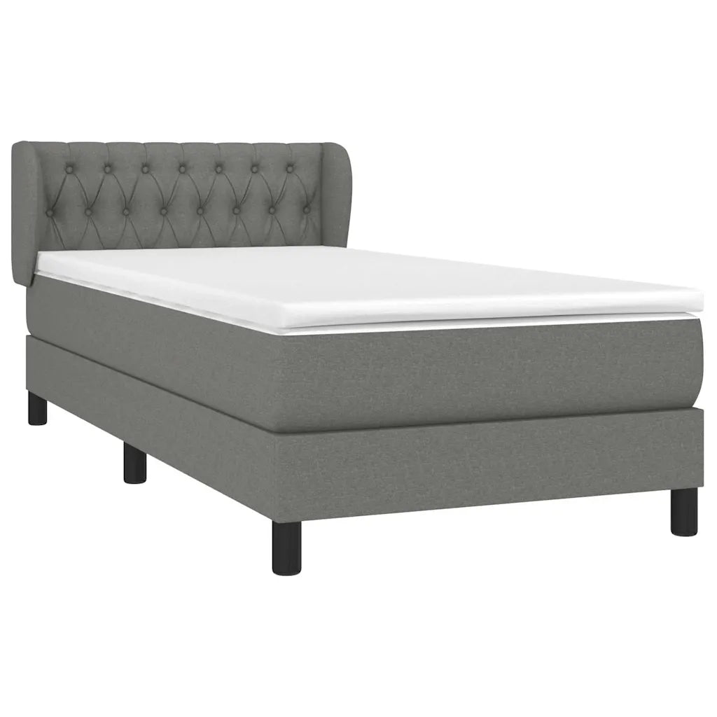 Giroletto a Molle con Materasso Grigio Scuro 90x200 cm Tessuto 3126454