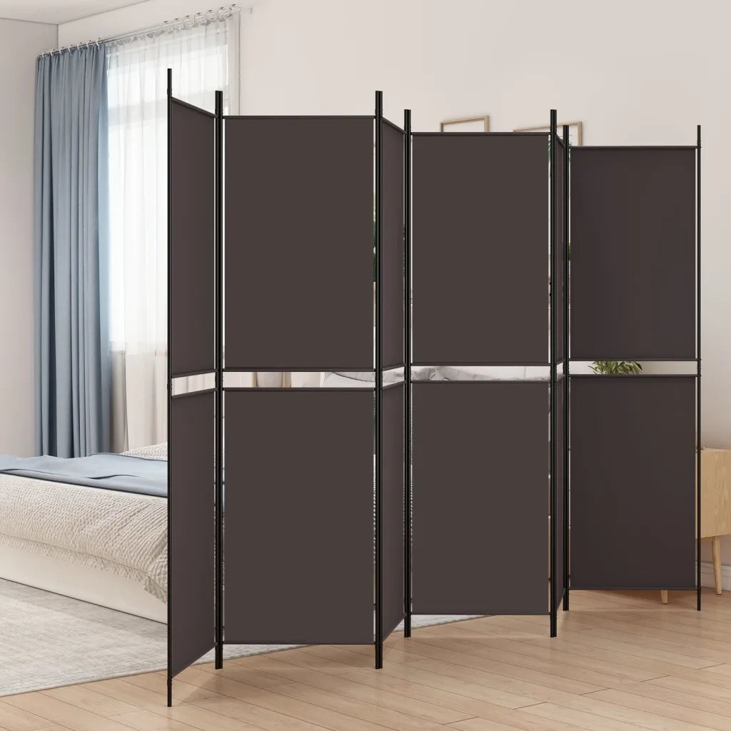 Divisorio a 6 Pannelli Marrone 300x200 cm in Tessuto cod mxl 64369