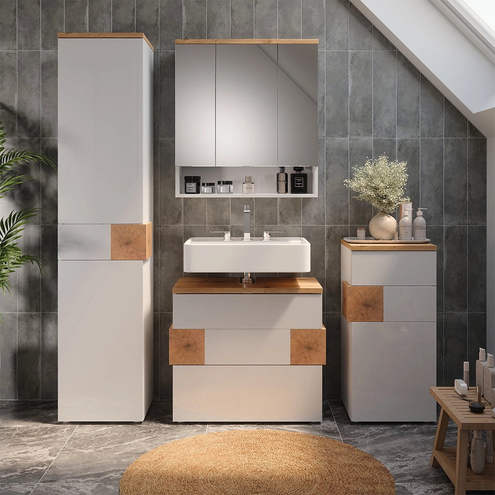 Vicco Set di mobili da bagno Bianco 4 parti