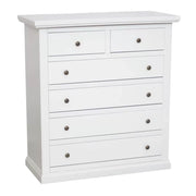 Cassettiera 6 cassetti legno shabby bianco pomolo bronzo 86x40x96 - Mobili 2G