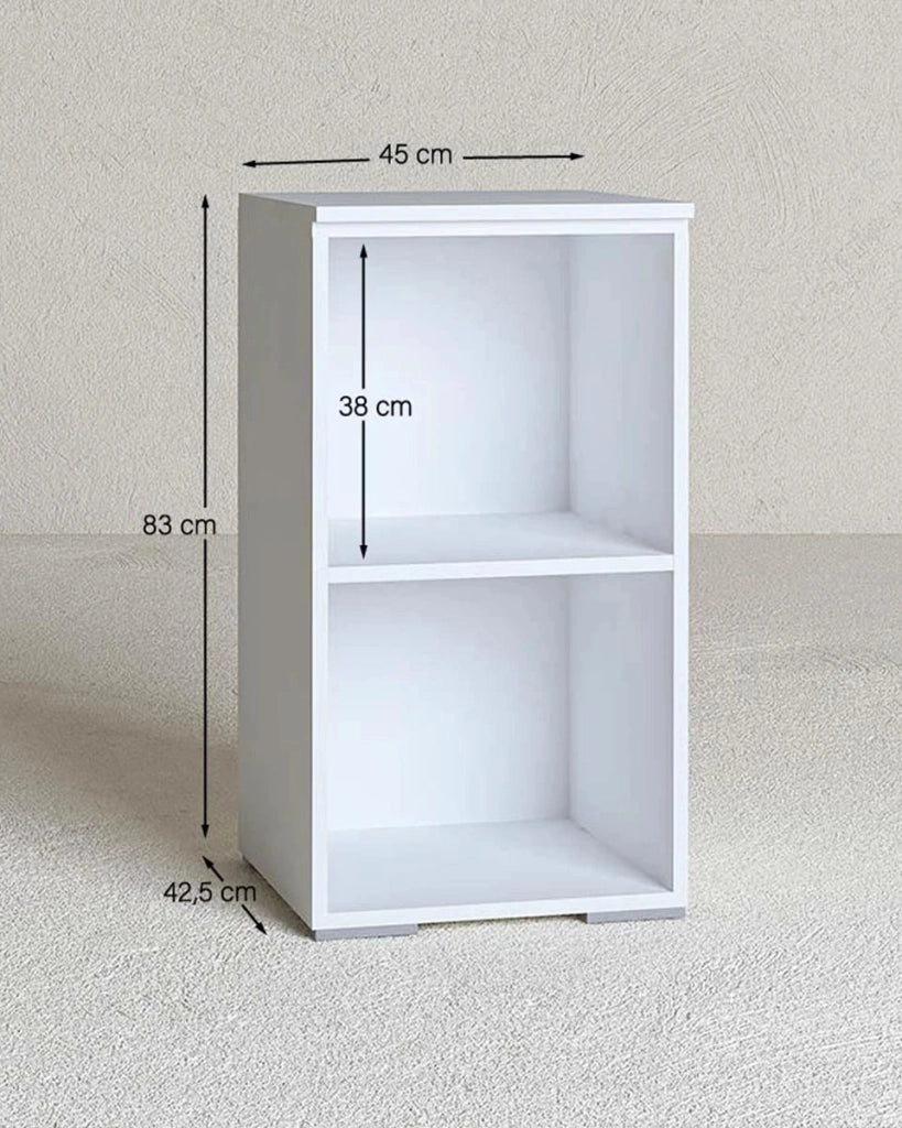Armadio ufficio Augusta - Mobile archivio - 1 mensola inclusa - L. 45 x H. 83 x P. 42,5 cm – Bianco_