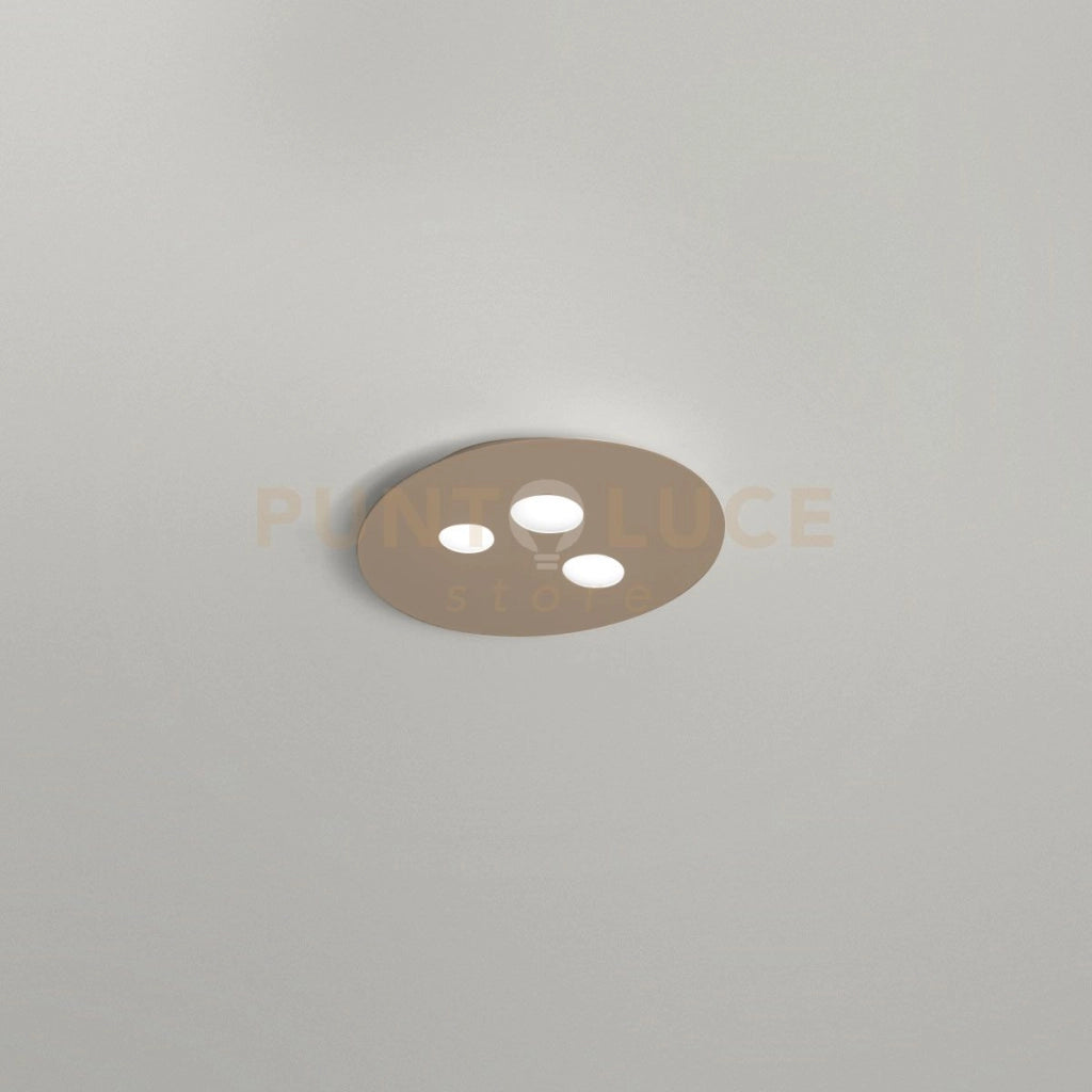 LUNA P/P - PLAFONIERA METALLO E ALLUMINIO TORTORA 3 LUCI ATTACCO GX53 47,5CM