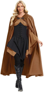 Cappuccio con Cappe con Cappuccio in Pelle di Velluto - Abito di Costume a Tema Rinascimentale - Outfit Steampunk - Costume Medievale - Comodo e Duraturo