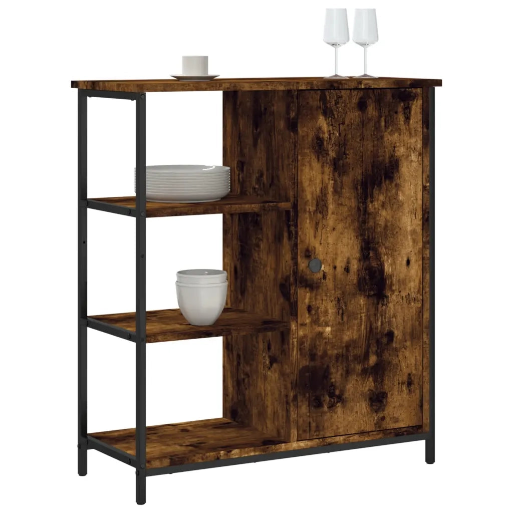 Credenza-Buffet-Armadio da cucina Rovere Fumo 70x30x80 cm in Legno Multistrato 618041