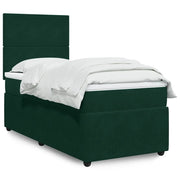 Giroletto a Molle con Materasso Verde Scuro 100x200 cm Velluto