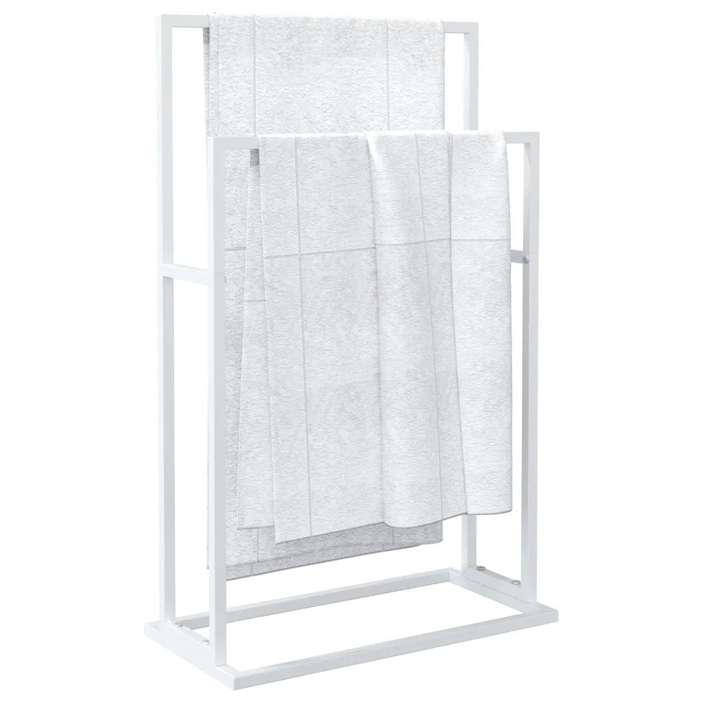 Portasciugamani Autoportante Bianco 48x24x78,5 cm in Ferro 343088