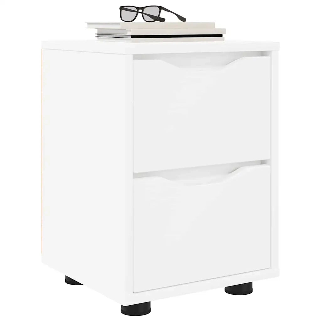 Comodino Bianco 30,5 x 30 x 43 cm Legno multistrato
