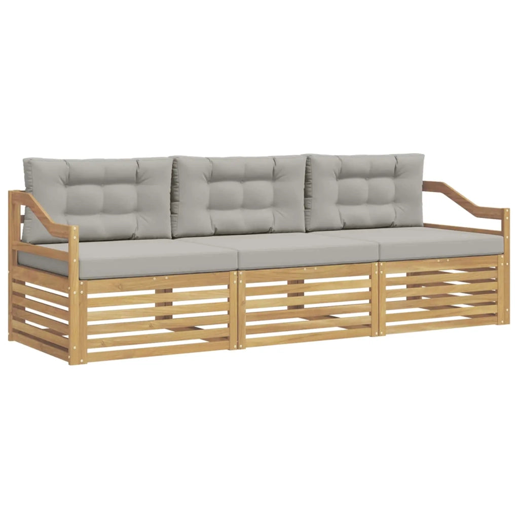 Set di divani da esterno 3 pcs Bianco e Grigio Chiaro 3389981
