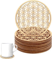 Set di 12 fiori di legno per meditazione - decorazione - [12 pezzi] - [legno di betulla] - [10 x 10 cm]