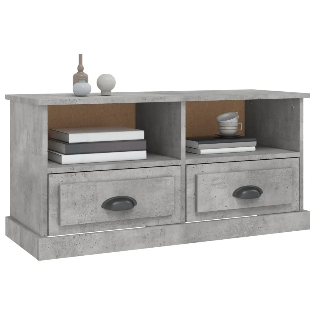 Mobile Porta TV Grigio Cemento 93x35,5x45cm Legno Multistrato 816468