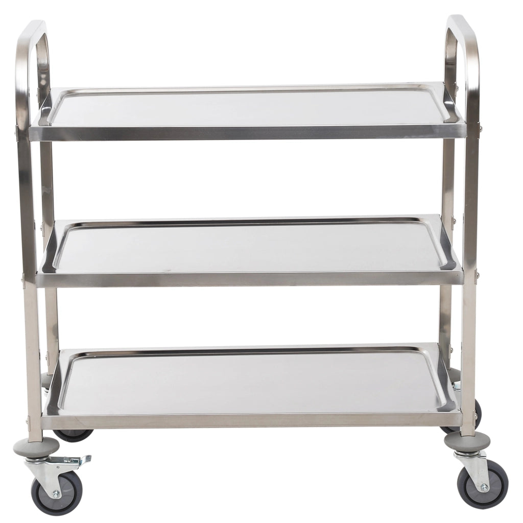 Carrello Portavivande con Bandeje e 2 Bracci ¨C zephmum ¨C Acciaio Inox 90.5x50.5x88.2 cm