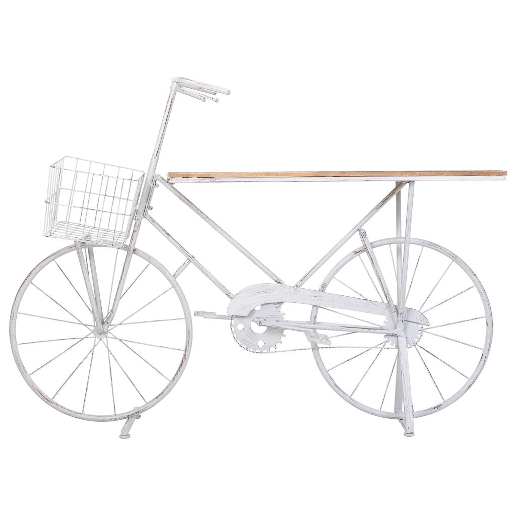 Espositore a forma di bicicletta bianco 147x34,50x102