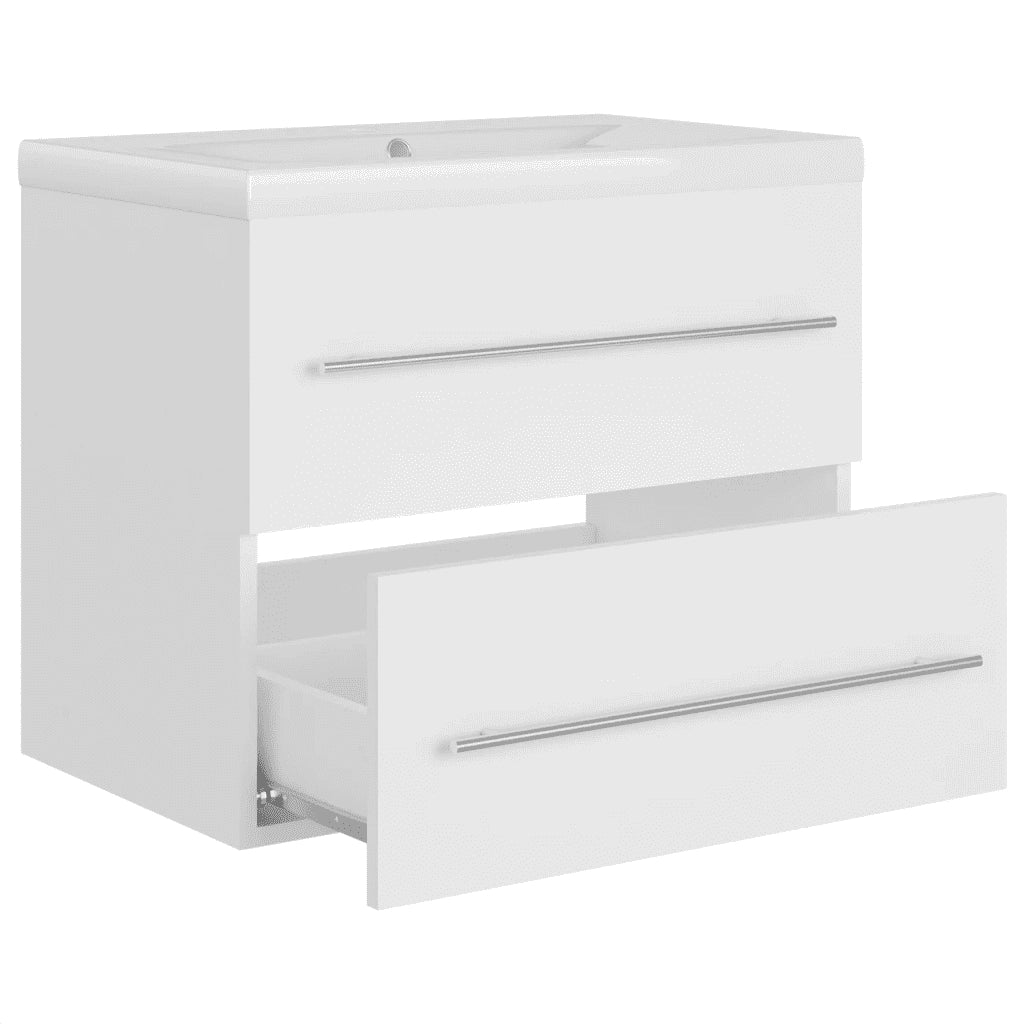 Mobile con Lavandino Integrato Bianco in Legno Multistrato