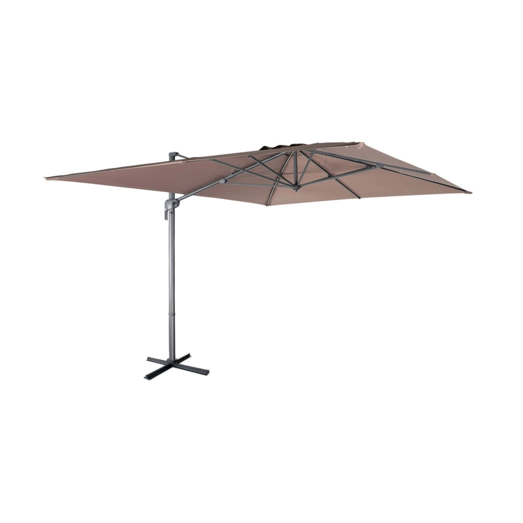 Ombrellone rettangolare decentrato, 3x4m, talpa