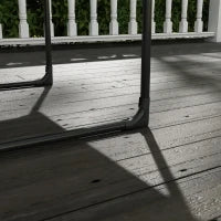Poltrona da Giardino con Cuscino Imbottito, in Acciaio e Poliestere, 62x110x88 cm, Grigia e Nera