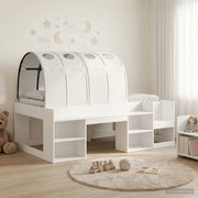Letto con Tunnel con lo scaffale 3 pcs Bianco Legno multistrato 3423635