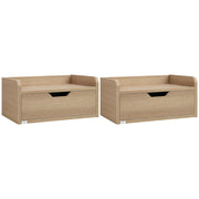 Comodino da parete con cassetto ¨C Xylo ¨C legno naturale 40x30x19,5 cm