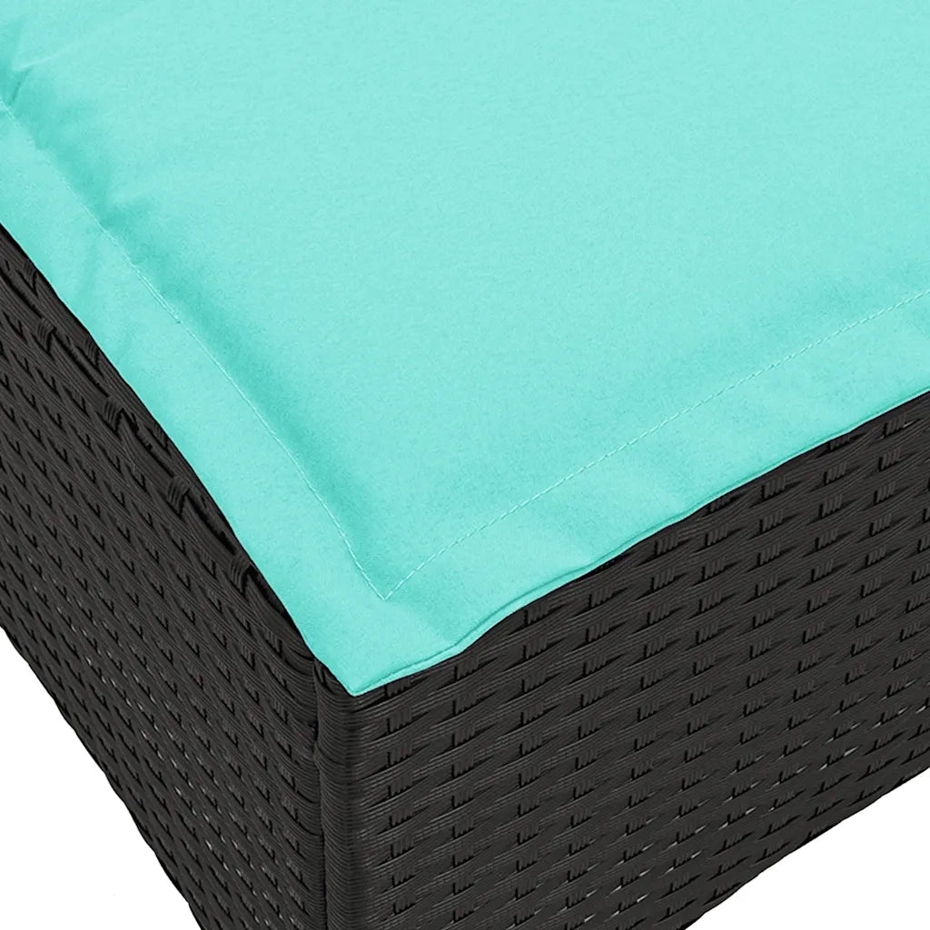 Sgabelli Giardino con Cuscini 2 pz Nero 55x55x36 cm Polyrattan 4108253