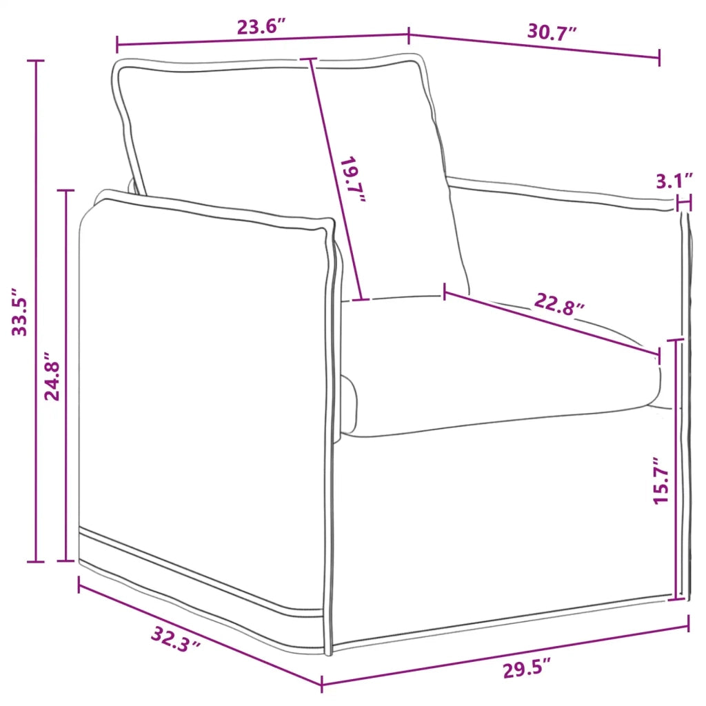 Divano Grigio scuro 75 x 82 x 85 cm Tessuto