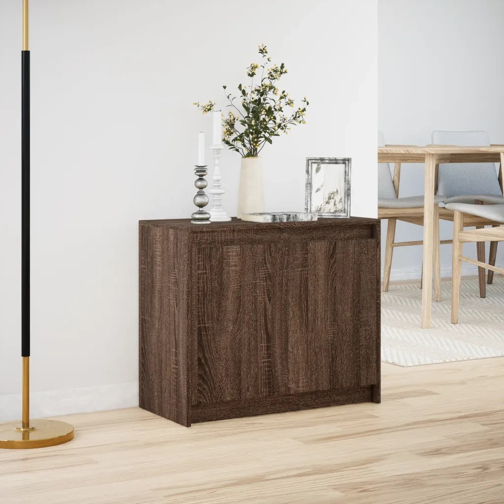 Credenza con LED Rovere Marrone 72x34x61 cm Legno Multistrato