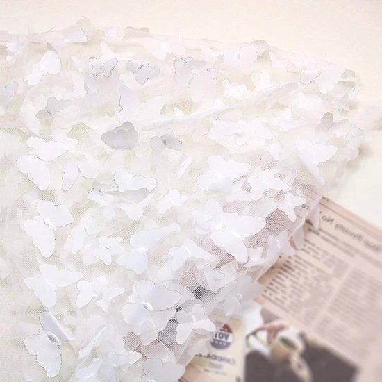 Bordure da giardino con farfalla in 3D, stoffa mesh, tulle, per accessori di abito da sposa, costume e decorazione per la casa.