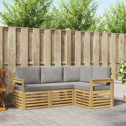 Set di divani da esterno 4 pcs Bianco e Grigio Chiaro