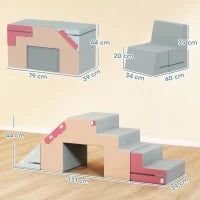 Set 2 Costruzioni Morbide per Bambini in Similpelle e Schiuma, 131x39x44 cm, Multicolore