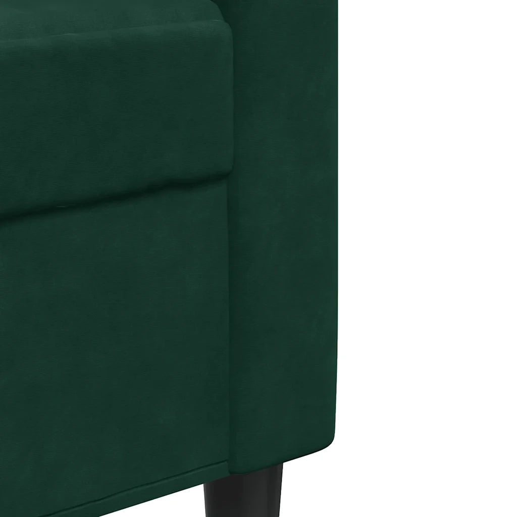 Divano a 3 Posti Verde Scuro 210 cm in Velluto