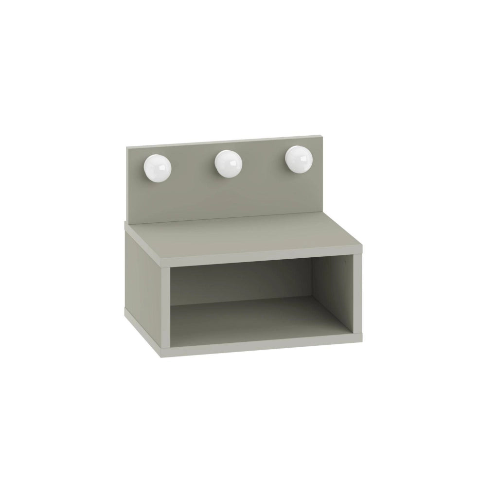 Comodino "Treo" con bulbo in legno - 40 x 30 x 34 cm - Grigio