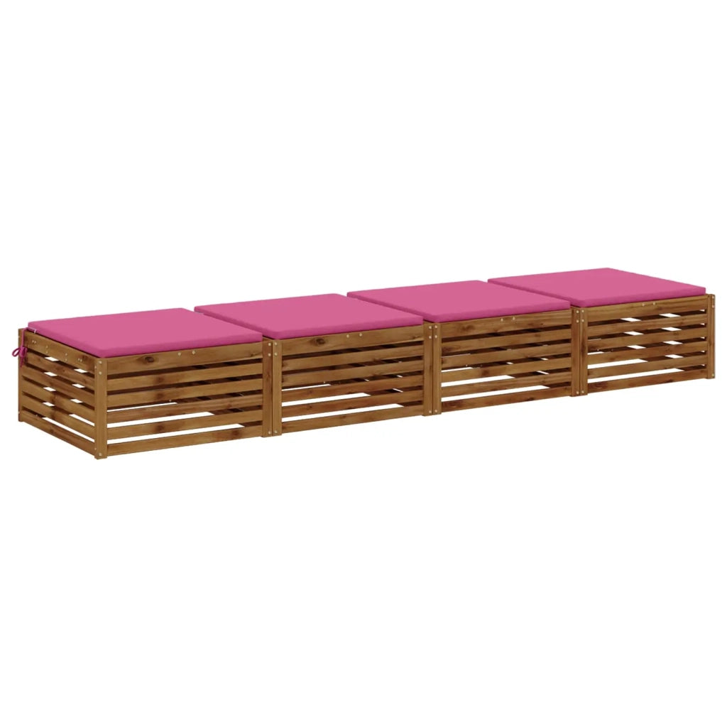 Cuscini per Sedia in 4 Pezzi SOEST 4 pz 100% Poliestere Rosa 944982
