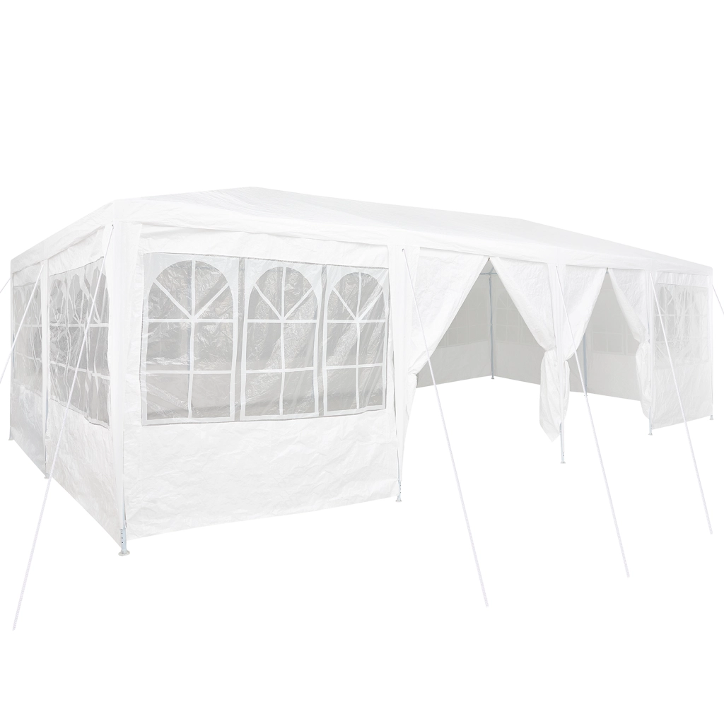 Tendone per Feste 12 Pareti Laterali Bianche 8x4 m PE