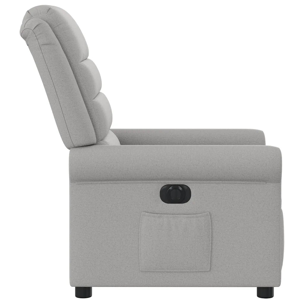 Poltrona | Sedia Relax Elettrica Reclinabile Grigio Nuvola in Tessuto