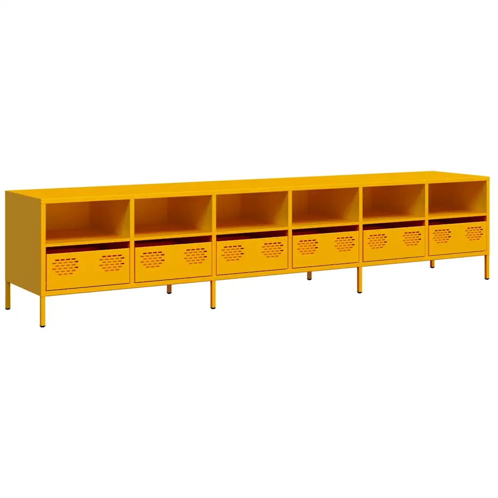 Mobile TV Giallo Senape 202x39x43,5cm Acciaio Laminato a Freddo 3307158