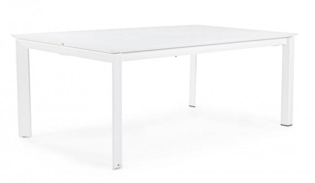 Tavolo Allungabile Konnor 200-300x110 cm Bianco in Alluminio