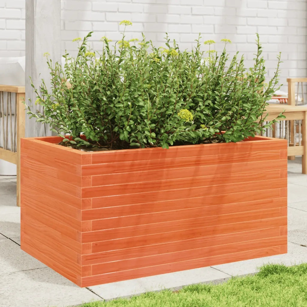 Fioriera Giardino-Vaso da Esterno-Contenitore per Piante Marrone Cera 90x60x45,5cm Legno Massello Pino