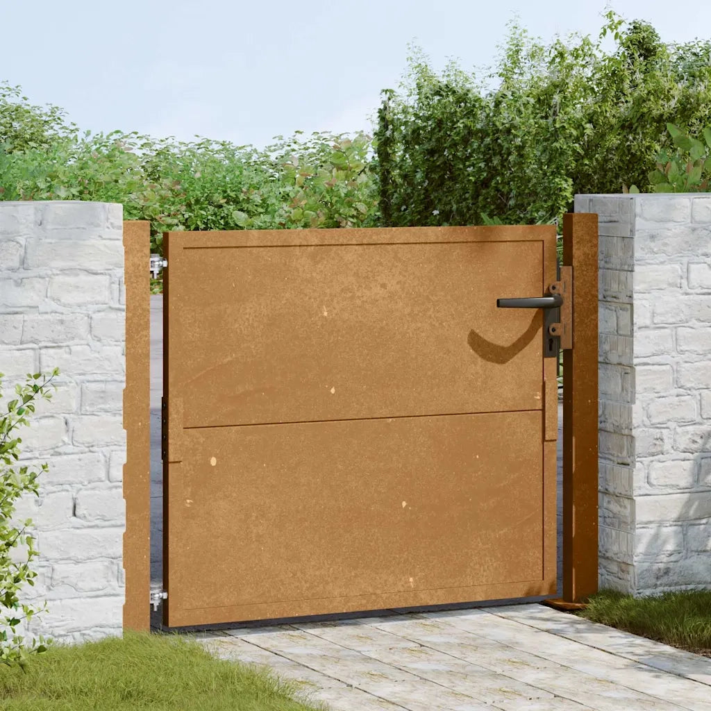 Cancello da giardino 100x75 cm in acciaio Corten 153202