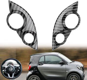 Copricapo a stile di fibra di carbonio per sterzo - Accessori di decorazione di sostituzione - Fortwo Forfour 453 - 2015 2021.