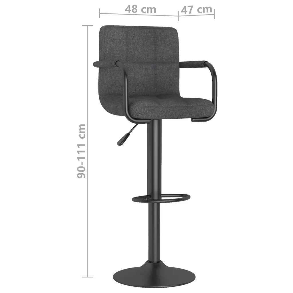 Sgabello da Bar Grigio Scuro in Tessuto cod mxl 66922