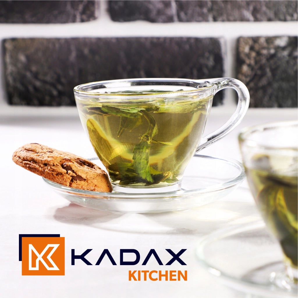 Set di 2 tazze e piattini da caffè/tè KADAX da 200 ml.
