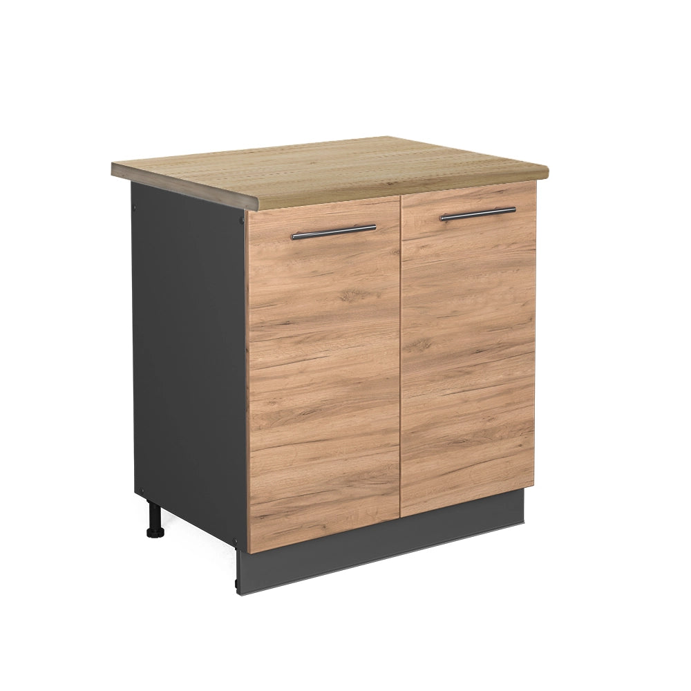 Mobile lavello cucina Fame-Line Rovere dorato/Antracite 80 cm, PL Rovere Vicco