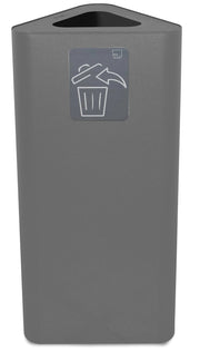 Pattumiera Per Raccolta Rifiuti 38x38xh80 cm In Acciaio Verniciato con Pittogramma Magnetico Grigio