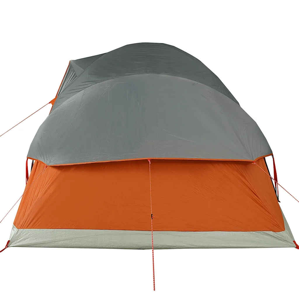 Tenda Familiare a Cupola 9 Persone-Tenda da campeggio Arancione Impermeabile