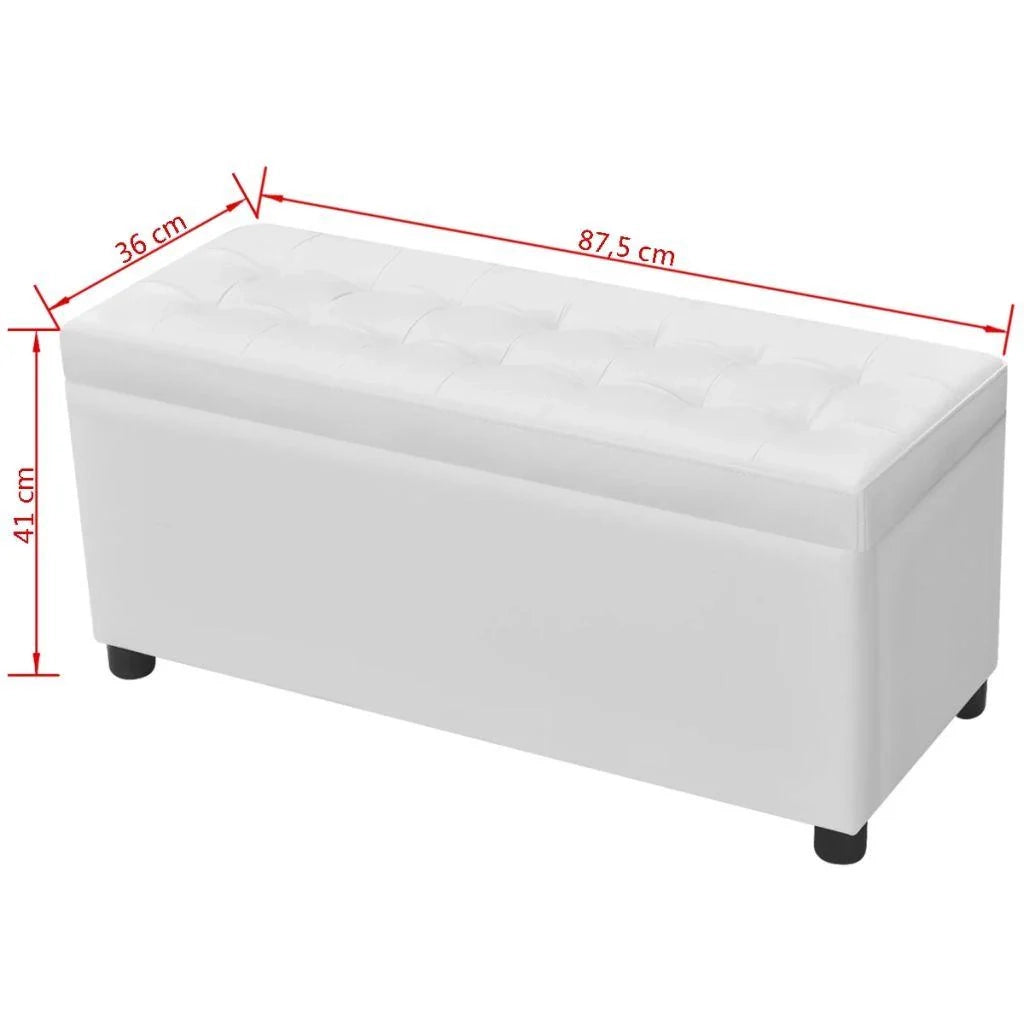 Pouf/panca/sgabello/mobile contenitore in similpelle bianca 3002220