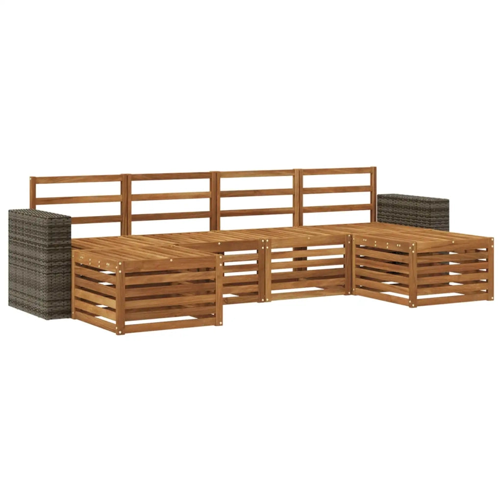 Set divani 6 pcs Naturale Legno di Acacia Massello