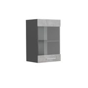 Mobile da cucina in vetro R-Line Calcestruzzo/Antracite 40 cm Vicco