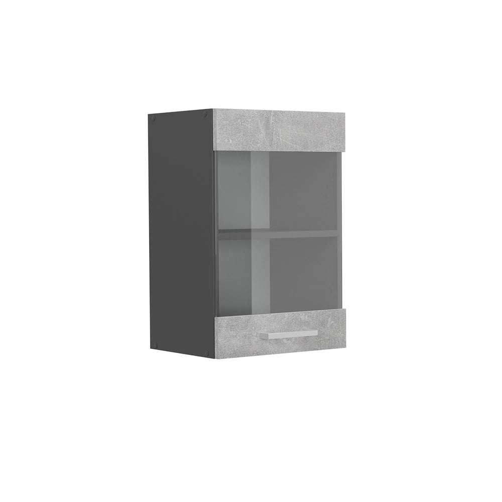 Mobile da cucina in vetro R-Line Calcestruzzo/Antracite 40 cm Vicco