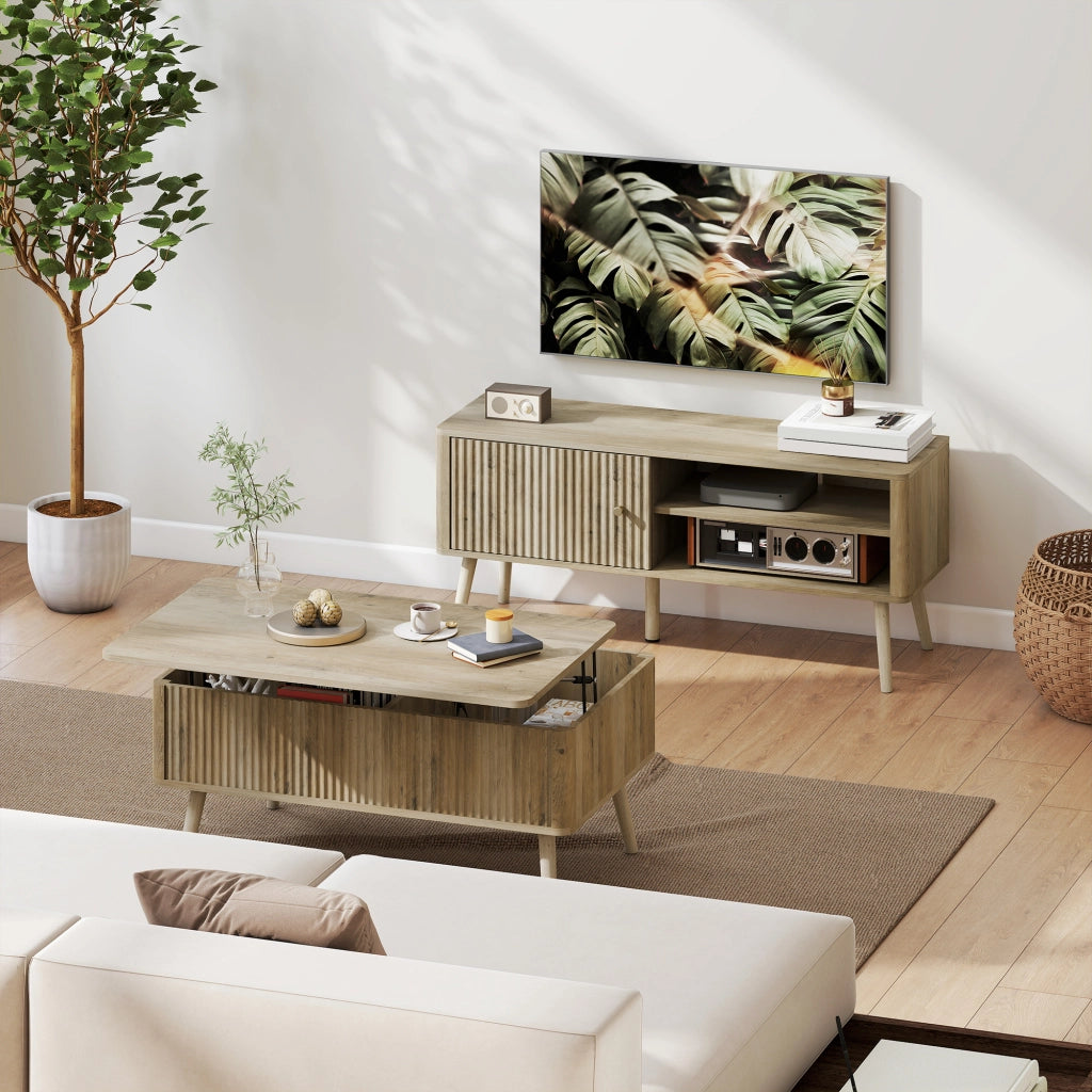 Tavolino da caff¨¨ con contenitore ¨C zephmum ¨C rovere 91x56x43 cm