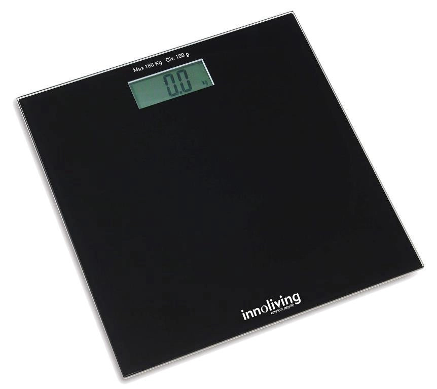 Bilancia Pesapersone Digitale in Vetro Nera Max 180 kg Innoliving
